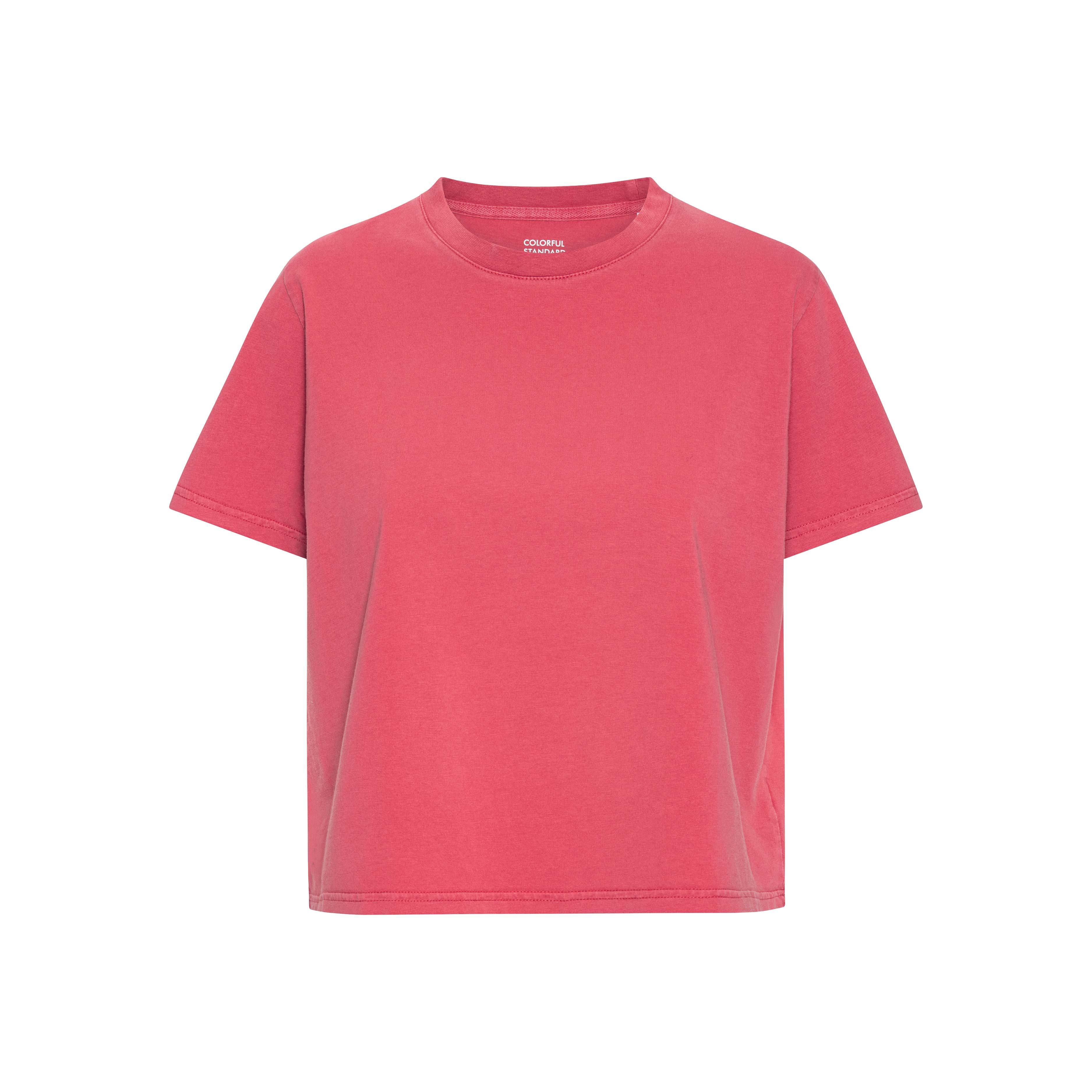 Colorful Standard Organic Boxy Crop T-Shirt Faded Red Damen T-Shirt rot